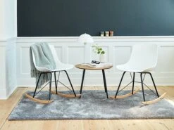 Bout De Canapé NYBO Ø55 Coloris Chêne/noir -Royal Oak || Basic Soldes Boutique 100299