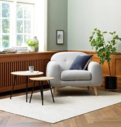 Bout De Canapé NYBO Ø55 Coloris Chêne/noir -Royal Oak || Basic Soldes Boutique 100380