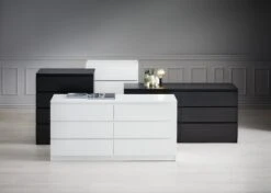 Commode 4 Tiroirs LIMFJORDEN Noir -Royal Oak || Basic Soldes Boutique 100554