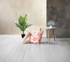 Bout De Canapé TAPS 55x55 Blanc/bambou -Royal Oak || Basic Soldes Boutique 111191