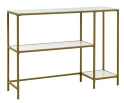 Console PANDRUP 30x110 Blanc/doré