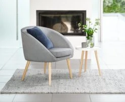 Bout De Canapé BAKKEBJERG Ø40 Blanc/naturel -Royal Oak || Basic Soldes Boutique 115340