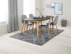 Table EGENS 90x190/270 Noir -Royal Oak || Basic Soldes Boutique 119109