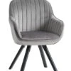 Fauteuil ONSEVIG Velours Gris/noir