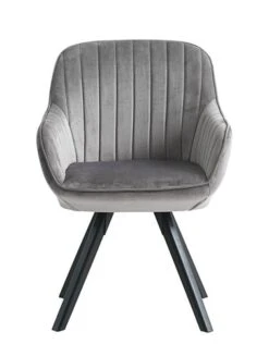 Fauteuil ONSEVIG Velours Gris/noir -Royal Oak || Basic Soldes Boutique 126594