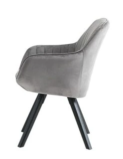 Fauteuil ONSEVIG Velours Gris/noir -Royal Oak || Basic Soldes Boutique 126595
