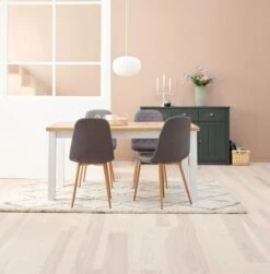 MARKSKEL L150/193 Table + 4 JONSTRUP Chaises Asphalte/chêne -Royal Oak || Basic Soldes Boutique 128665