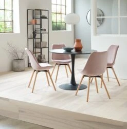 Table RINGSTED Ø100 Placage Frêne Noir -Royal Oak || Basic Soldes Boutique 128694 2