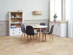 Chaise JONSTRUP Tissu Asphalte/coloris Chêne -Royal Oak || Basic Soldes Boutique 128726 1