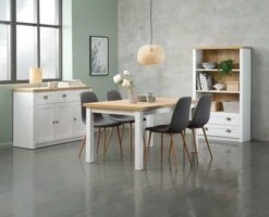 Buffet MARKSKEL 3 Portes Blanc/coloris Chêne -Royal Oak || Basic Soldes Boutique 128767 2