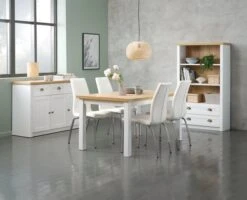 Buffet MARKSKEL 3 Portes Blanc/coloris Chêne -Royal Oak || Basic Soldes Boutique 128770