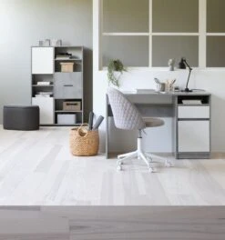 Bibliothèque BILLUND 3 Portes Blanc/béton -Royal Oak || Basic Soldes Boutique 128844