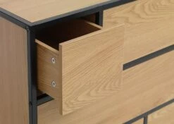 Commode 6 Tiroirs TRAPPEDAL Chêne/noir -Royal Oak || Basic Soldes Boutique 131389