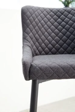 Chaise De Bar PEBRINGE Avec Dossier Tissu Gris/noir -Royal Oak || Basic Soldes Boutique 132679