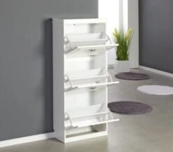 Meuble à Chaussures JERUP 3 Compartiments Blanc -Royal Oak || Basic Soldes Boutique 132699