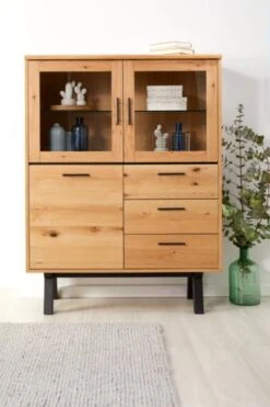 Royal Oak Vitrine SANDBY 3 Portes Chêne Naturel/noir -Royal Oak || Basic Soldes Boutique 132851