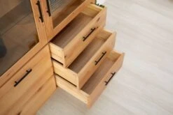 Royal Oak Vitrine SANDBY 3 Portes Chêne Naturel/noir -Royal Oak || Basic Soldes Boutique 132853