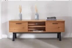 Royal Oak Meuble TV SANDBY 2 Portes Chêne Naturel/noir -Royal Oak || Basic Soldes Boutique 132859