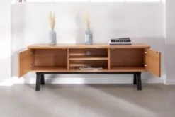 Royal Oak Meuble TV SANDBY 2 Portes Chêne Naturel/noir -Royal Oak || Basic Soldes Boutique 132860