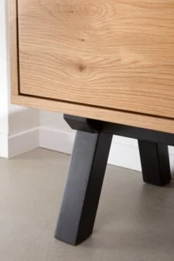 Royal Oak Meuble TV SANDBY 2 Portes Chêne Naturel/noir -Royal Oak || Basic Soldes Boutique 132864