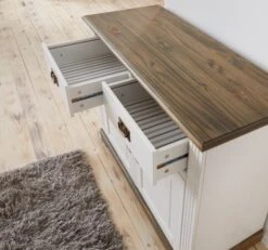 Buffet VILSTED 2 Portes Blanc/brun -Royal Oak || Basic Soldes Boutique 135049