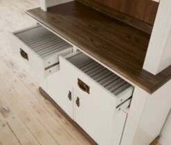 Buffet VILSTED 2 Portes Blanc/brun -Royal Oak || Basic Soldes Boutique 135055