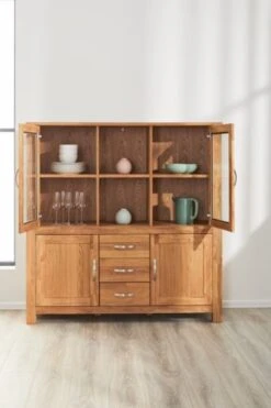 Royal Oak Vitrine HAGE 2+2 Portes 3 Tiroirs Chêne -Royal Oak || Basic Soldes Boutique 135355