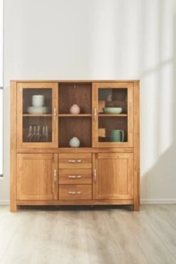 Royal Oak Vitrine HAGE 2+2 Portes 3 Tiroirs Chêne -Royal Oak || Basic Soldes Boutique 135356