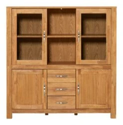 Royal Oak Vitrine HAGE 2+2 Portes 3 Tiroirs Chêne -Royal Oak || Basic Soldes Boutique 135359