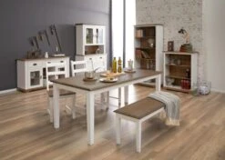 Buffet VILSTED 2 Portes Blanc/brun -Royal Oak || Basic Soldes Boutique 137110