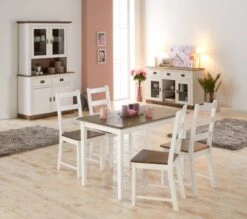 Buffet VILSTED 2 Portes Blanc/brun -Royal Oak || Basic Soldes Boutique 137119