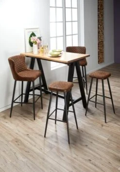 Royal Oak Table De Bar SANDBY 71x128 Chêne Naturel/noir -Royal Oak || Basic Soldes Boutique 137281