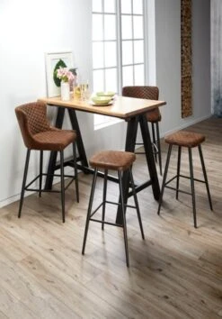 Royal Oak Table De Bar SANDBY 71x128 Chêne Naturel/noir -Royal Oak || Basic Soldes Boutique 137297