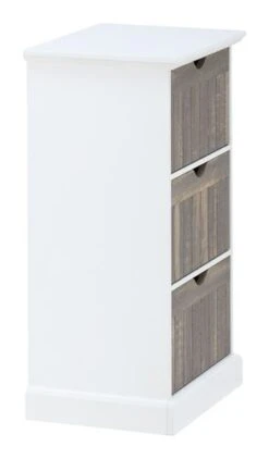 Commode ORLANDO 3 Tiroirs Blanc/gris -Royal Oak || Basic Soldes Boutique 137778