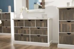 Commode OLDEKROG 6 Tiroirs Blanc/gris -Royal Oak || Basic Soldes Boutique 137788 1