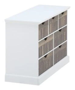 Commode OLDEKROG 7 Tiroirs Blanc/gris -Royal Oak || Basic Soldes Boutique 137797
