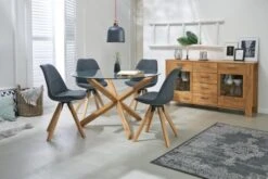 Chaise DREJHUS Tissu Gris Anthracite/naturel -Royal Oak || Basic Soldes Boutique 138024