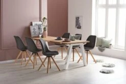 Chaise DREJHUS Tissu Gris Anthracite/naturel -Royal Oak || Basic Soldes Boutique 138026