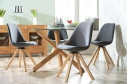 Chaise DREJHUS Tissu Gris Anthracite/naturel -Royal Oak || Basic Soldes Boutique 138030