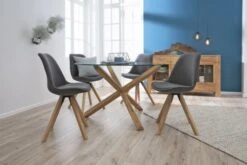 Chaise DREJHUS Tissu Gris Anthracite/naturel -Royal Oak || Basic Soldes Boutique 138031