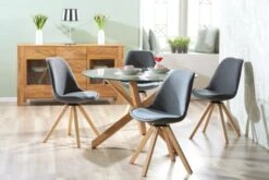 Chaise DREJHUS Tissu Gris Anthracite/naturel -Royal Oak || Basic Soldes Boutique 138034