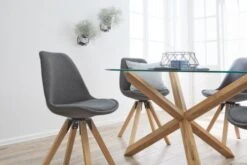 Chaise DREJHUS Tissu Gris Anthracite/naturel -Royal Oak || Basic Soldes Boutique 138037