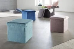 Pouf KALUM 38x38 A/rangement Velours Gris 10 Pouf KALUM 38x38 A/rangement Velours Gris -Royal Oak || Basic Soldes Boutique 139065