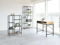 Étagère TRAPPEDAL 7 Tablettes Chêne/noir -Royal Oak || Basic Soldes Boutique 139145 1