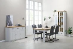 Table MARKSKEL 150x193 Blanc/coloris Chêne -Royal Oak || Basic Soldes Boutique 139171 1