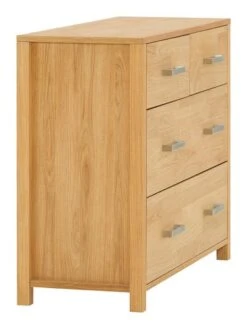 Royal Oak Commode HUGGET 4 Tiroirs Larges Chêne -Royal Oak || Basic Soldes Boutique 139440