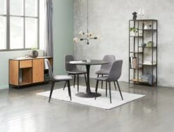 Table RINGSTED Ø100 Placage Frêne Noir -Royal Oak || Basic Soldes Boutique 144312