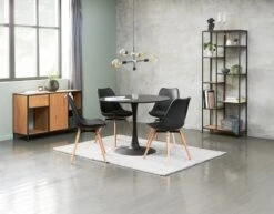 Table RINGSTED Ø100 Placage Frêne Noir -Royal Oak || Basic Soldes Boutique 144313