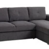 Canapé Convertible Avec Méridienne VEJLBY Tissu Gris Foncé