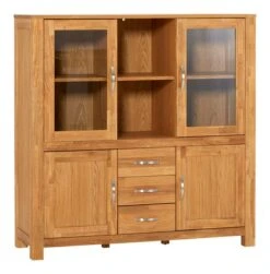 Royal Oak Vitrine HAGE 2+2 Portes 3 Tiroirs Chêne